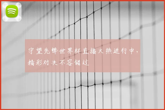 守望先锋世界杯直播火热进行中,精彩对决不容错过